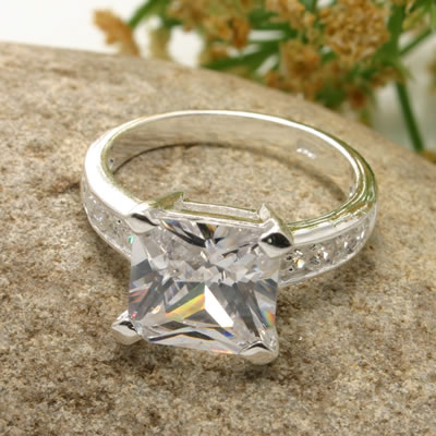 SR036 Sensational Princess Cut Solitaire Ring