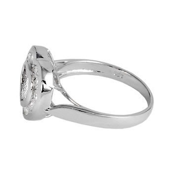SR043 Channel Set Cubic Zirconia Heart Ring