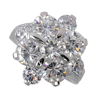 SR044 9 Stone Cluster Dazzle Ring