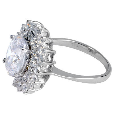 SR045 Large Oval Cluster Ring