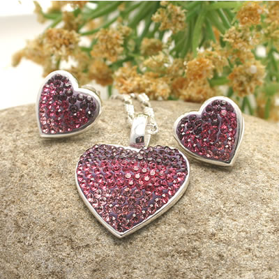 SS006 Crystal Heart Cascade Collection