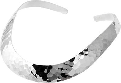 ST001 Heavy Hammered Finish Silver Torque Collar
