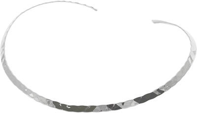 ST006 Hammered Finish Silver Torque Collar