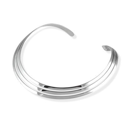 ST012 Triple Row Silver Torque Collar