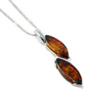 Double Marquise Baltic Amber Pendant