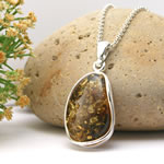 Handmade Green Baltic Amber Pendant