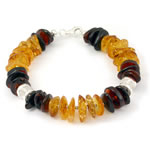 Cherry and Honey Amber Discs Bracelet