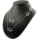 48 inch Fancy Silver Ovals Chain