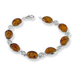 Amber Swirls Silver Bracelet
