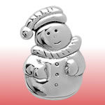 Silver Snowman Christmas Brooch