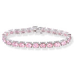 Pink Ice Silver Bracelet