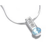 Blue Topaz and CZ Pendant