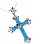 Turquoise and Marcasite Silver Cross