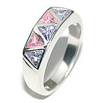 Pink and Lavender Triangles Ring