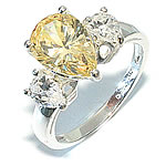 Lemon Peardrop Ring