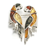 Medium Amber Parrot Brooch