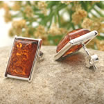 Rectangular Amber Earrings