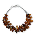 Amber Multi Bead Cluster Bracelet