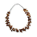 Amber Multi Bead Cluster Necklace