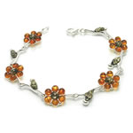 Honey and Green Amber Flower Bracelet