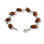 Amber Ovals Silver Bracelet