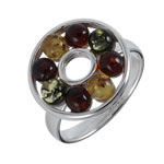 Multi Colour Amber Circles Ring