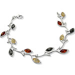 Multi Colour Amber Leaves Bracelet