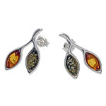 Multi Colour Amber Leaves Earrings