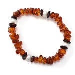 Amber and Freshwater Pearl Stretch Bracelet