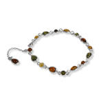 Multi Coloured Amber Bracelet with Charm