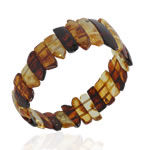 Multi Colour Baltic Amber Stretch Bangle