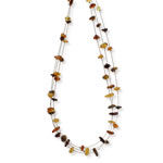 Triple Strand Amber Chip Necklace