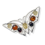 Amber Butterfly Brooch
