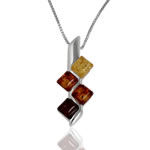 Multi Colour Amber Squares Pendant