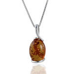Oval Honey Amber Pendant
