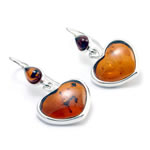 Amber Heart Drop Earrings