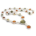 Honey and Green Amber Necklace