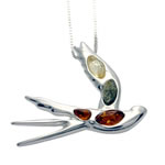 Swallow Amber Pendant