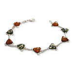 Green and Honey Trillion Cut Amber Bracelet