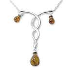 Celtic Twist Amber Drop Necklace