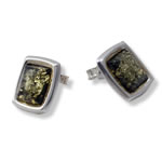 Green Amber Earrings