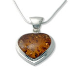 Handmade Honey Amber Heart Pendant