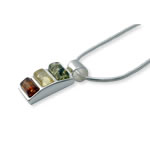 Triple Multi Colour Amber Pendant