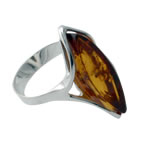 Marquise Honey Amber Ring