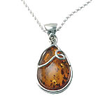 Large Peardrop Honey Amber Pendant