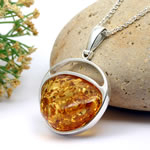 Handmade Large Honey Amber Pendant