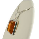 Rectangular Honey Amber Pendant