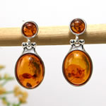 Double Honey Amber Earrings