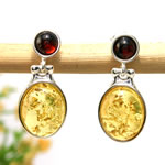 Cherry and Lemon Amber Earrings