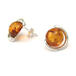 Honey Amber Circles Earrings
